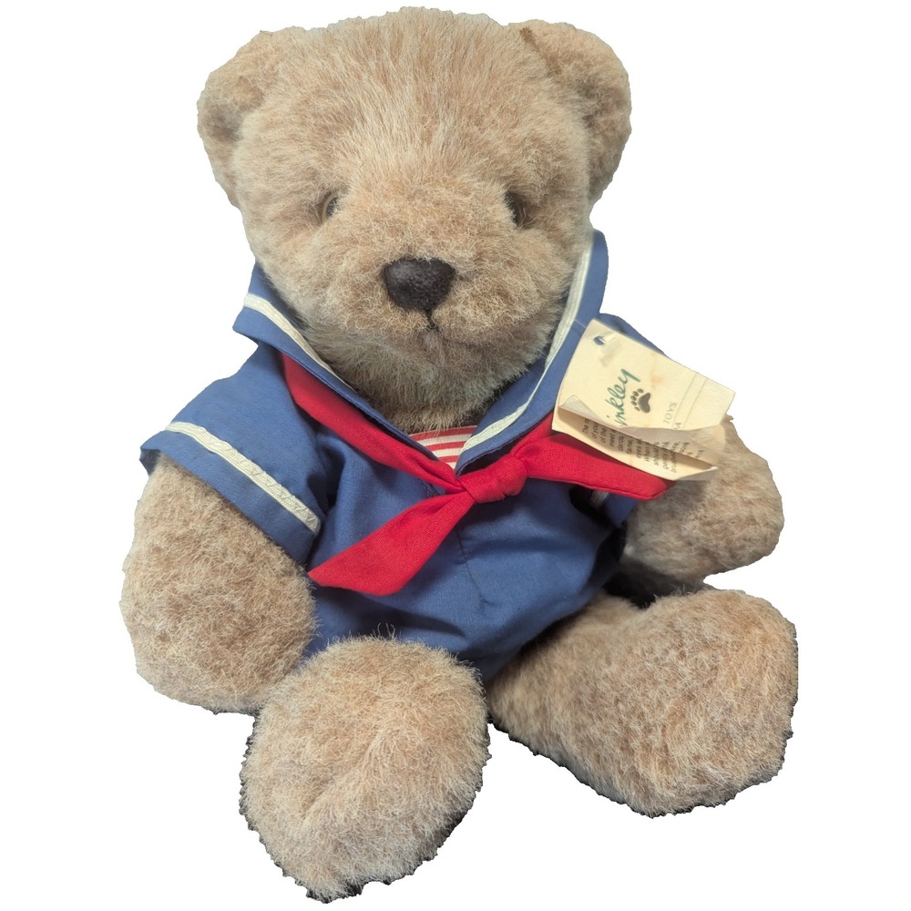 Vintage Binkley Toys Teddy Bear Sailor Outfit Plush Canada Named Binkley Tag